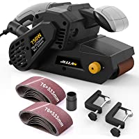 Lijadora de Banda Jellas- 750W Lijadora Eléctrica con 10 76 x 533mm bandas lija- Control de Velocidad Variable…